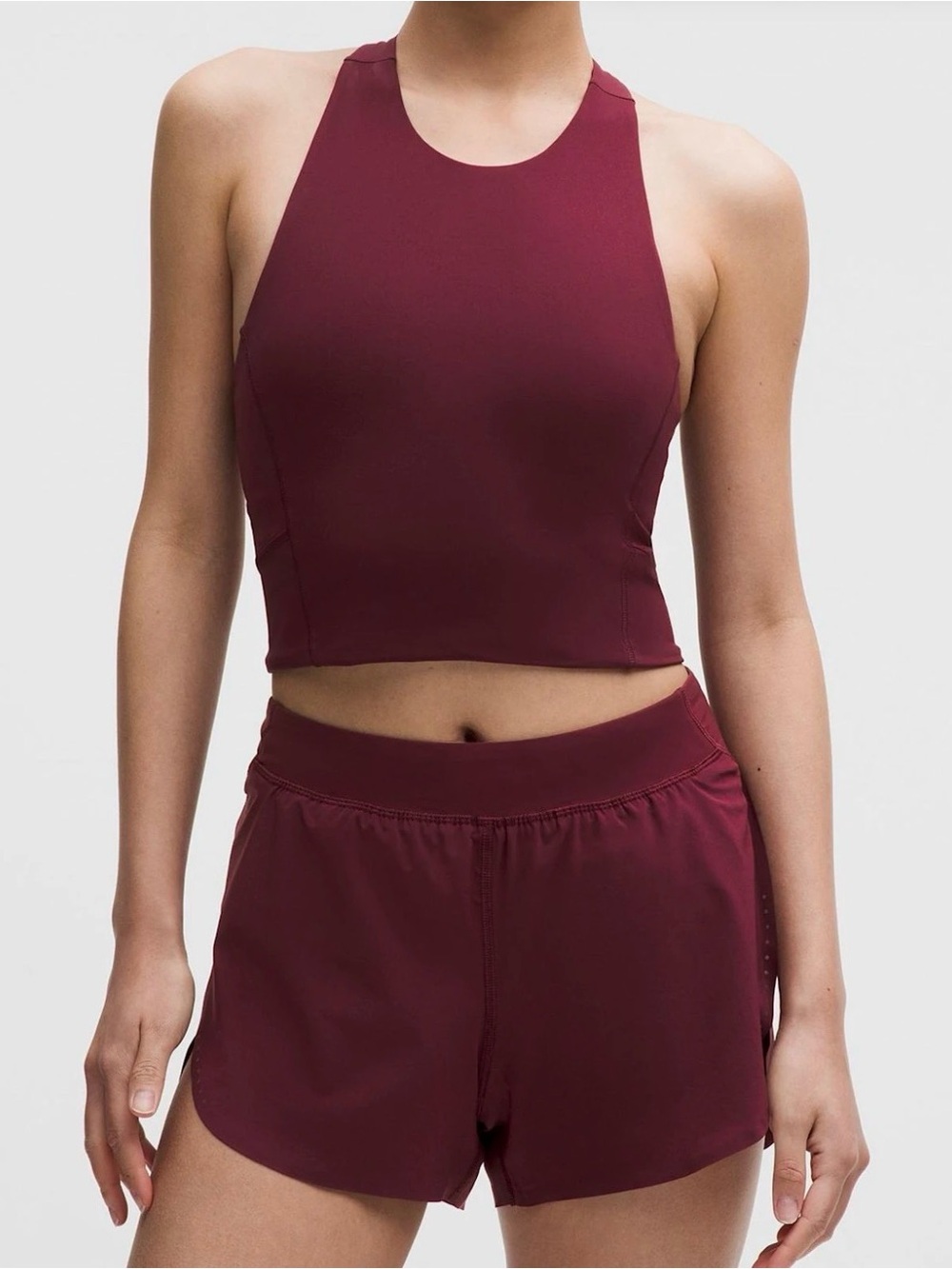 lululemon swift speed cropped tank top B/C cup in night plum color